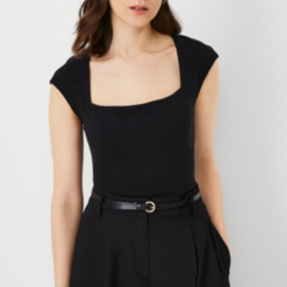 Ann Taylor Petite Cap Sleeve Square Neck Top NWOT